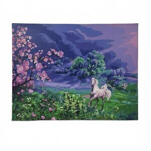 Acrylic Paint By Number Kit / New / 16" x 20" / White Horse in a Field